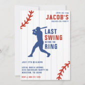 Baseball Bachelor Party Last Swing Before the Ring 招待状 (正面)