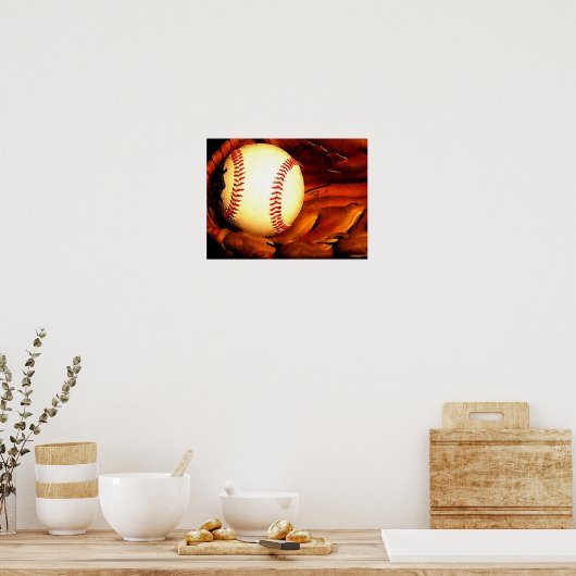 Baseball Ball Artwork Poster ポスター (キッチン)