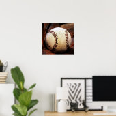 Baseball Ball Artwork Poster - Square Posters ポスター (ホームオフィス)