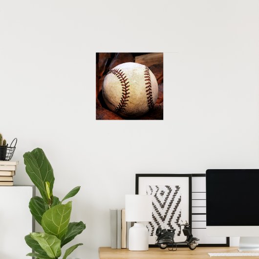Baseball Ball Artwork Poster - Square Posters ポスター (ホームオフィス)