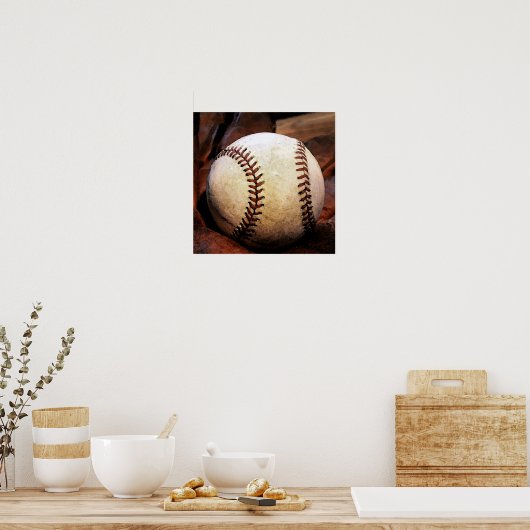 Baseball Ball Artwork Poster - Square Posters ポスター (キッチン)