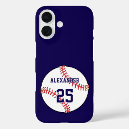 Baseball Ball Name & Number iPhone 16ケース