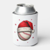Baseball Ball Red Santa Hat Christmas  缶クーラー (缶正面)