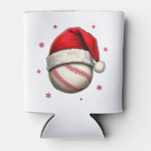 Baseball Ball Red Santa Hat Christmas  缶クーラー (正面)