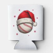 Baseball Ball Red Santa Hat Christmas  缶クーラー (裏面)