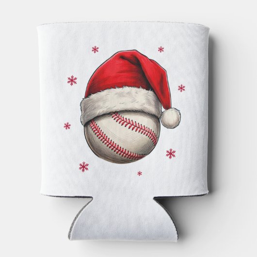Baseball Ball Red Santa Hat Christmas  缶クーラー (裏面)