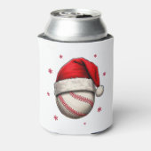 Baseball Ball Red Santa Hat Christmas  缶クーラー (缶裏面)