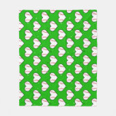 Baseball Ball Texture In Heart Shape - Pattern  フリースブランケット (正面)
