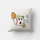 Baseball ball with Baseball glove & Cap クッション (裏面)