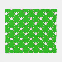 Baseball - Balls & Bats Seamless Pattern  フリースブランケット