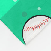 Baseball Balls - Seamless Pattern on Aqua Green  フリースブランケット (角)