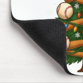 Baseball Bat Christmas Tree Lights Holiday Design  マウスパッド (コーナー)