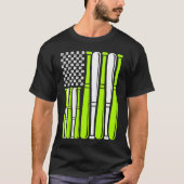 Baseball Bat Sports American Flag St Patrick's Day Tシャツ (正面)