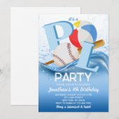 Baseball Beach Ball Pool Party Birthday 招待状 (正面/裏面)