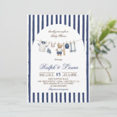 Baseball Bear Clothesline Baby Shower 招待状 (スタンド正面)