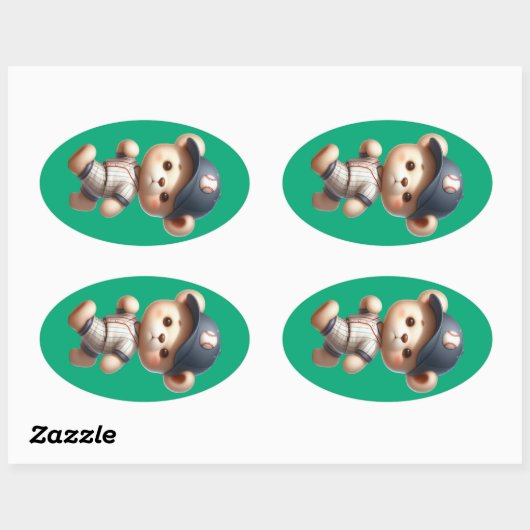 Baseball Bears 1 楕円形シール (シート)