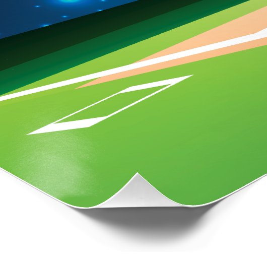 Baseball Birthday banner backdrop  ポスター (コーナー)