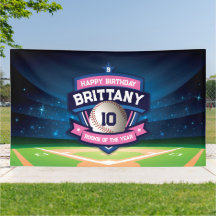 Baseball Birthday banner backdrop