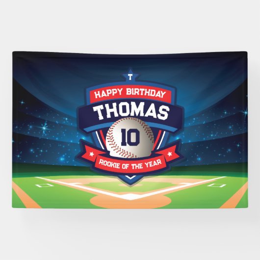 Baseball Birthday banner backdrop  横断幕 (横)