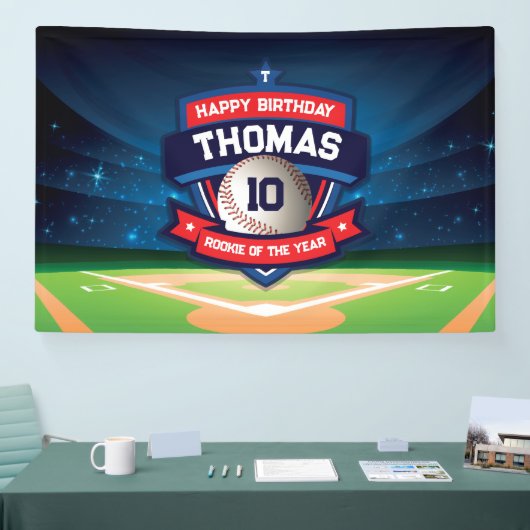 Baseball Birthday banner backdrop 横断幕 (トレードショー)