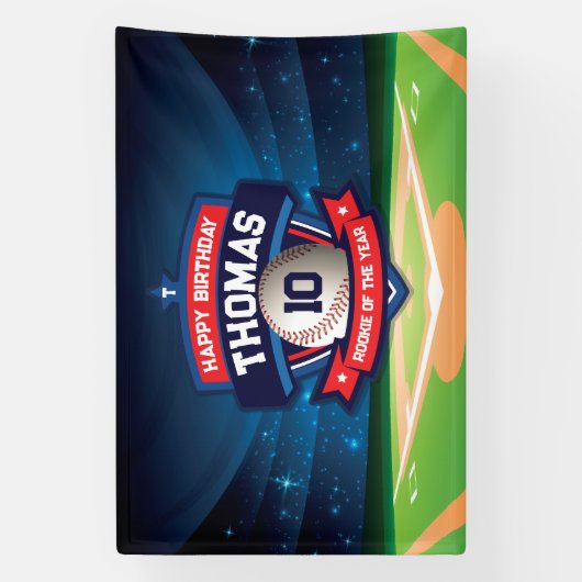 Baseball Birthday banner backdrop  横断幕 (縦)