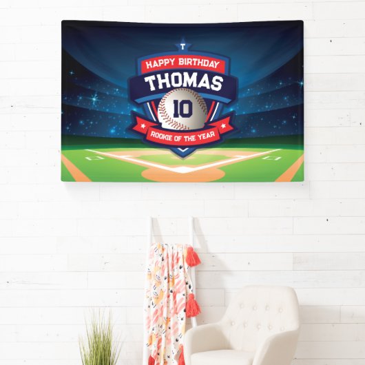 Baseball Birthday banner backdrop  横断幕 (インサイチュ)