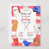 Baseball Birthday Invitation, Baseball Invitation 招待状 (正面)