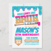 Baseball Birthday Invitation Drip Bruh Theme 招待状 (正面)