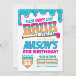 Baseball Birthday Invitation Drip Bruh Theme 招待状