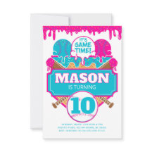 Baseball Birthday Invitation Drip Theme