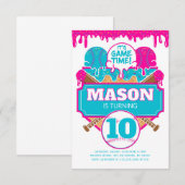 Baseball Birthday Invitation Drip Theme 招待状 (正面/裏面)