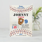 Baseball birthday invitation for boy with photo 招待状 (スタンド正面)