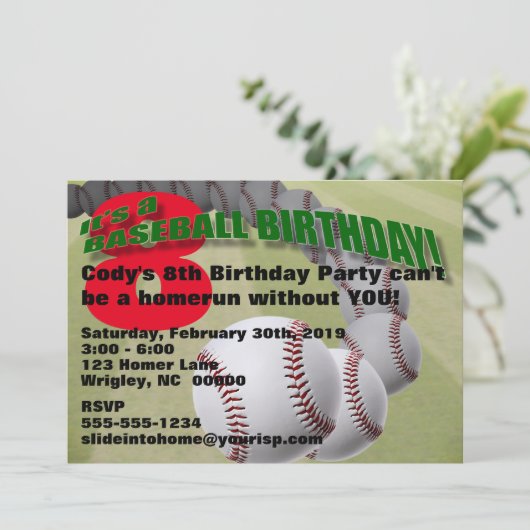 Baseball Birthday! PARTY INVITATION 招待状 (スタンド正面)