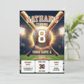 Baseball Birthday Party Sports Theme for Kids 招待状 (スタンド正面)