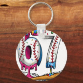 Baseball Boy Puzzle Ice Cream Drip Baseball Autism キーホルダー (正面)