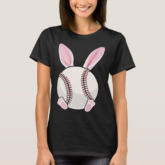 Baseball Bunny Ears Eggs Costume Easter Day Boys M Tシャツ (正面)