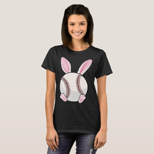 Baseball Bunny Ears Eggs Costume Easter Day Boys M Tシャツ (正面フル)