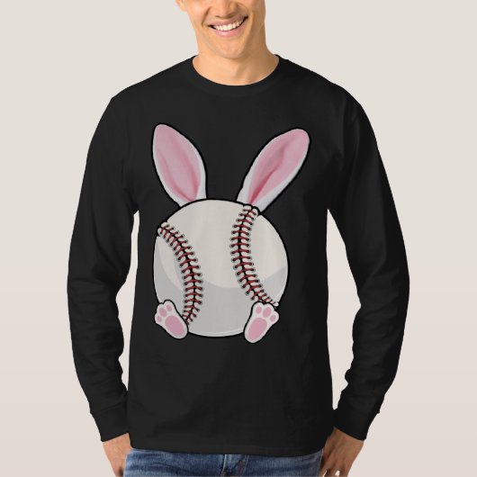 Baseball Bunny Ears Eggs Costume Easter Day Boys M Tシャツ (正面)