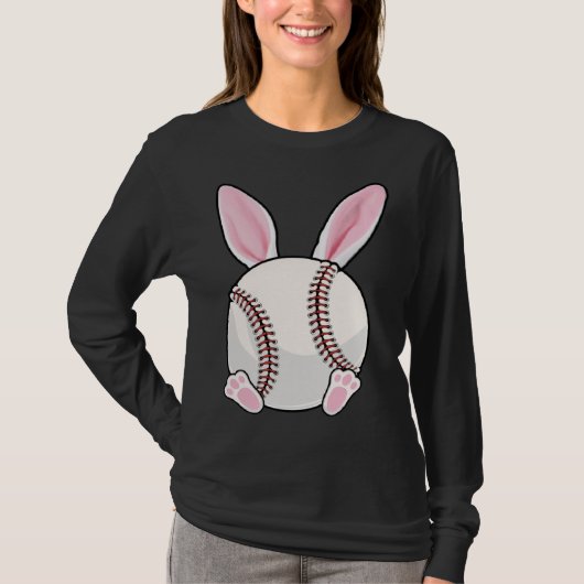 Baseball Bunny Ears Eggs Costume Easter Day Boys M Tシャツ (正面)