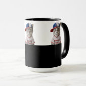 Baseball Cat, Katze mit Basecap und Baseball Shirt マグカップ (正面右)