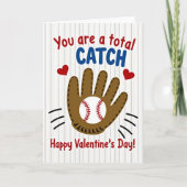Baseball Catch Valentine Card カード (正面)