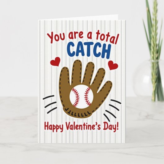 Baseball Catch Valentine Card カード (正面)