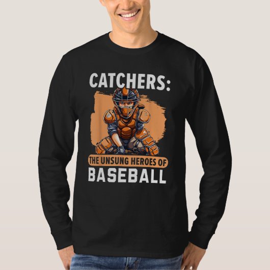 Baseball Catcher Baseball Player Baseball Team Spo Tシャツ (正面)