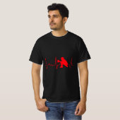 Baseball Catcher - Red Baseball Catcher Heartbeat Tシャツ (正面フル)