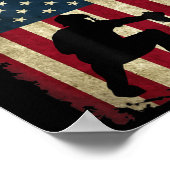 Baseball Catchers Gear Sports American Flag Little ポスター (角)