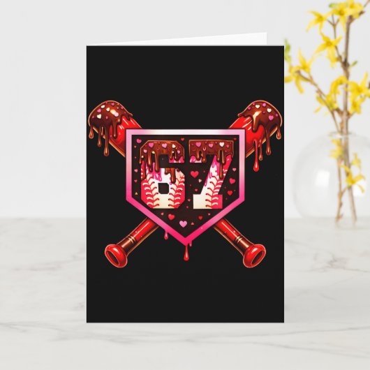Baseball Chocolate Drip 67 Valentine Love Matching カード (黄色い花)