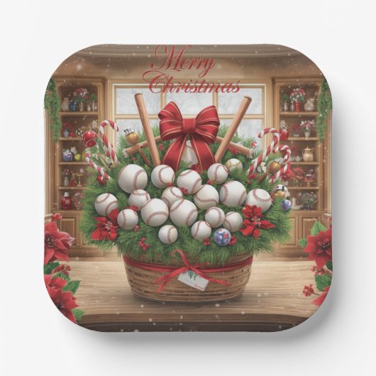 Baseball Christmas  ペーパープレート (正面)