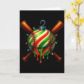 Baseball Christmas Ice Cream Drip Baseball Dripng カード (黄色い花)