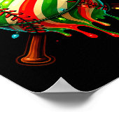 Baseball Christmas Ice Cream Drip Baseball Dripng ポスター (角)