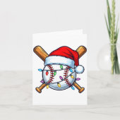Baseball Christmas Lights Santa Christmas Baseball カード (正面)